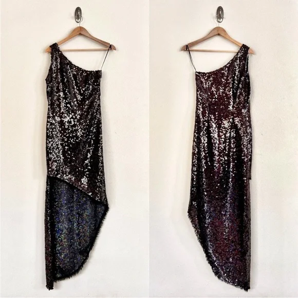 ASO Taylor Swift HANEY Blanca Sequin Embellished Dress in Opalescent Brown - Picture 11 of 17